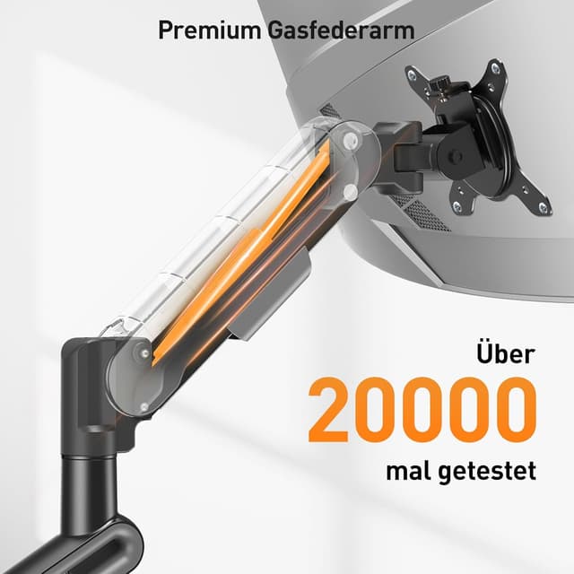 Thumbnail 6 de ELIVED EV3236B-G Monitor-Halterung für 2 Monitore (17–34 Zoll) mit VESA 75/100 mm, höhenverstellbar, drehbar, grau