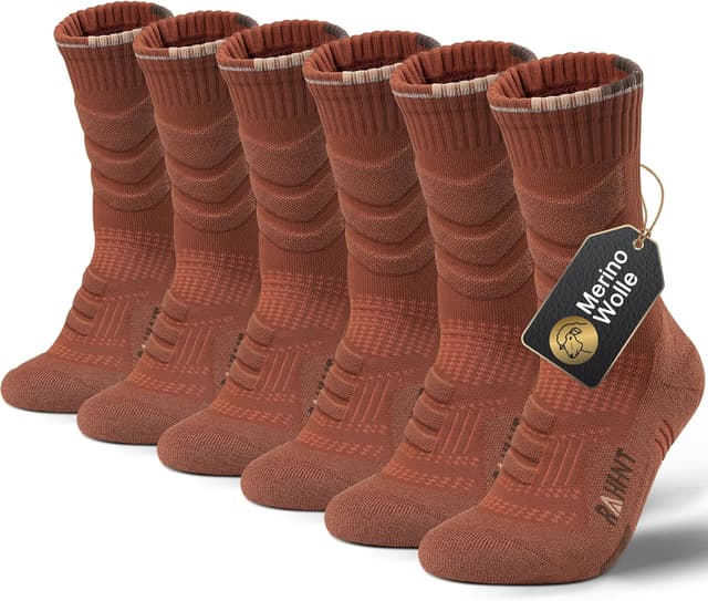 Thumbnail 6 de Merino Wool Hiking Walking Socks (Men & Women) – Thick Anti-Blister Cushioned Compression, 3 Pairs Unisex