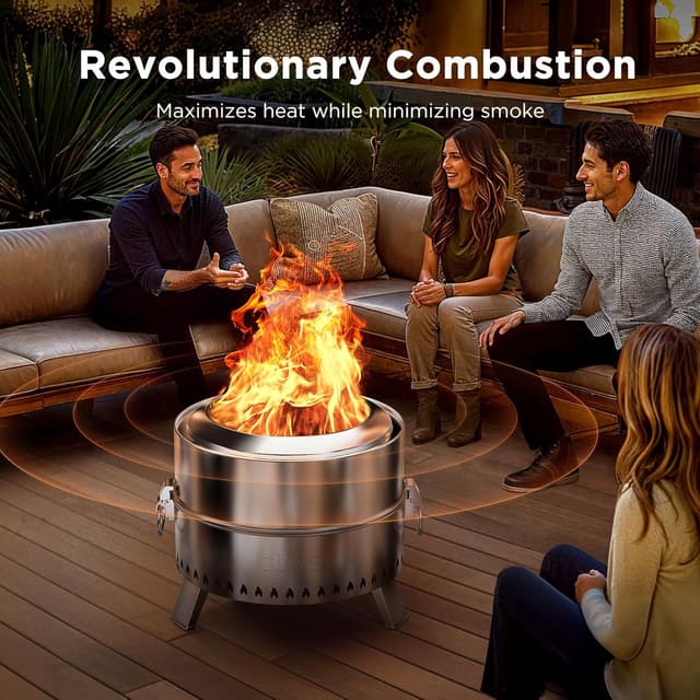 Imagen de CIAYS Smokeless Fire Pit 21-Inch Outdoor with Grill 🪵 en OfertitasTOP