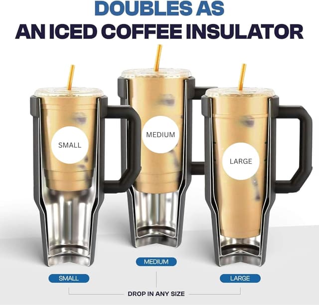 Detalle de Thicc Buddy 40 oz Double-Wall Stainless Steel Vacuum Tumbler (Black Floral) with Flip Lid and Straw