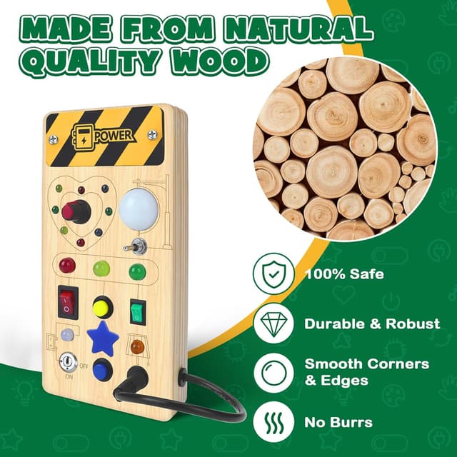 Detalle 2 de SUNACE Montessori Busy Board 8 Schalter