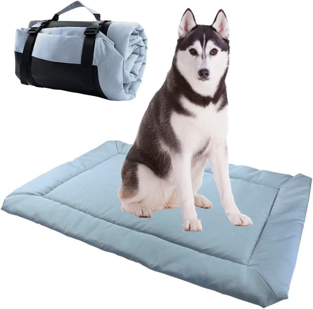 Detalle de Hisprout Portable Cat and Dog Bed – Waterproof, Foldable Pet Mat (Grey), 36 x 26 inch