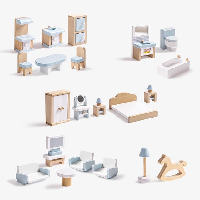 Imagen de ROBOTIME Dollhouse Furniture 23-piece set 🪆 en OfertitasTOP