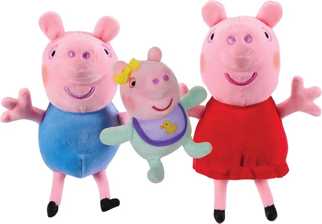 Detalle 2 de Peppa Pig Peppa, George and Evie 3-Pack Preschool Plush Soft Toys
