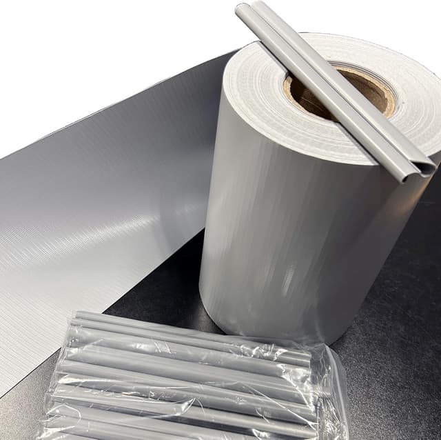 Detalle 2 de TENAX Twist 0,19 cm x 35 m Grigio — Strisce frangivista in PVC con 25 clip per recinzioni e balconi