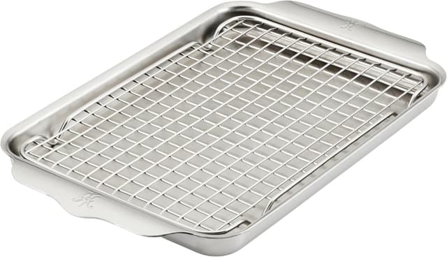 Detalle de Hestan Provisions OvenBond 9" x 12.5" Tri-ply Clad Stainless Steel Quarter Sheet Pan with Rack
