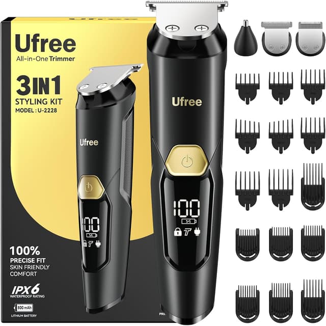 Detalle de Ufree 3-in-1 Beard Trimmer electric shaver for men 🪒