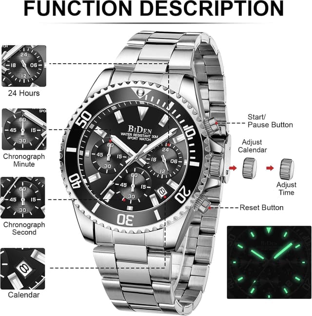 Thumbnail 5 de HANPOSH Reloj cronógrafo 30 ATM