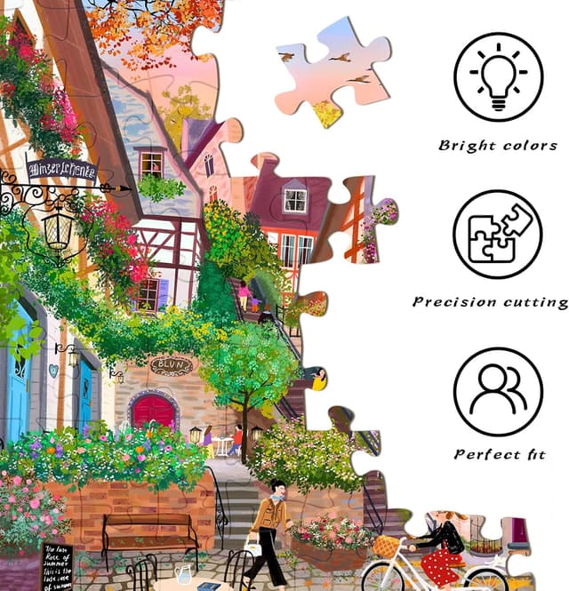 Detalle 2 de HUADADA 1000-Piece Jigsaw Puzzle for Adults – “Sunset in the Alley”