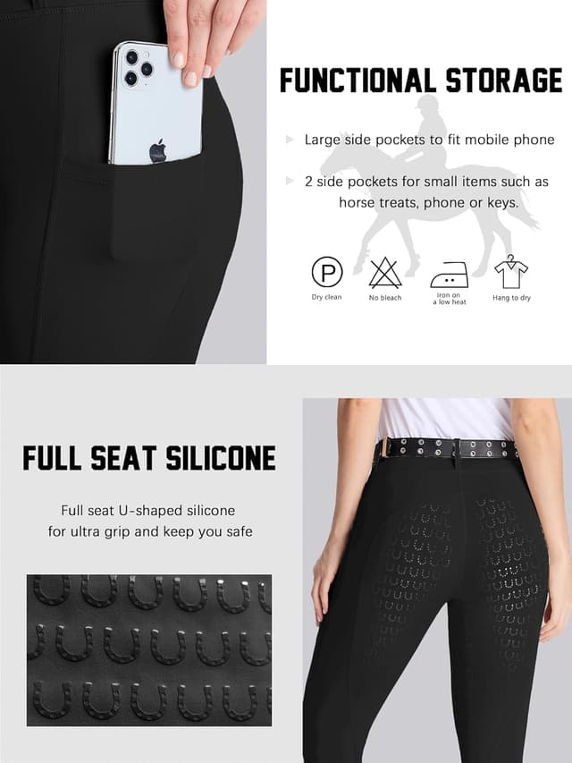 Detalle 2 de Damen-Reitleggings Silikon-Grip Vollbesatz