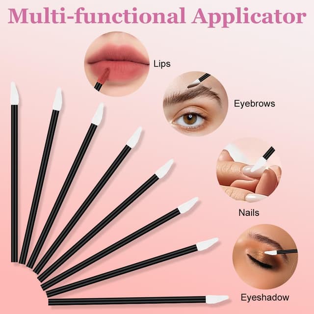 Detalle de Alaoo 200 pennelli monouso per labbra (200 pezzi) – applicatori per rossetto e lip gloss