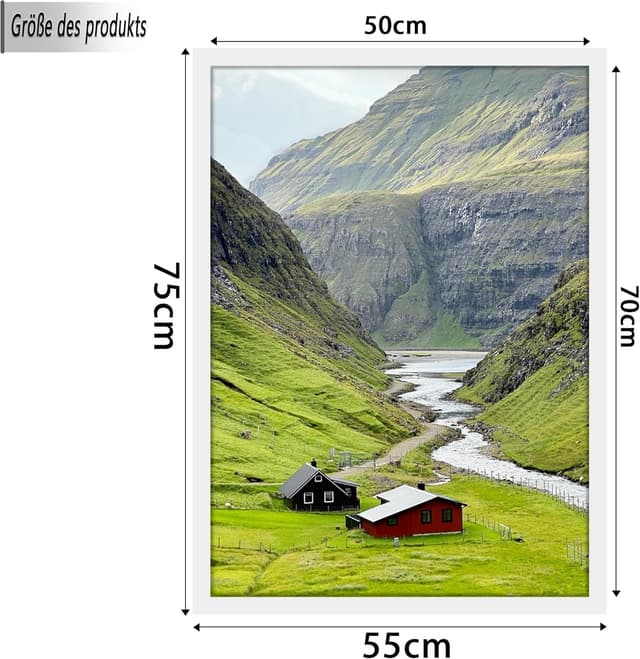 Detalle 2 de Tinkeps 3er Pack Bilderrahmen 50x70 cm in Weiß (Holzwerkstoff) mit Acrylglasscheibe