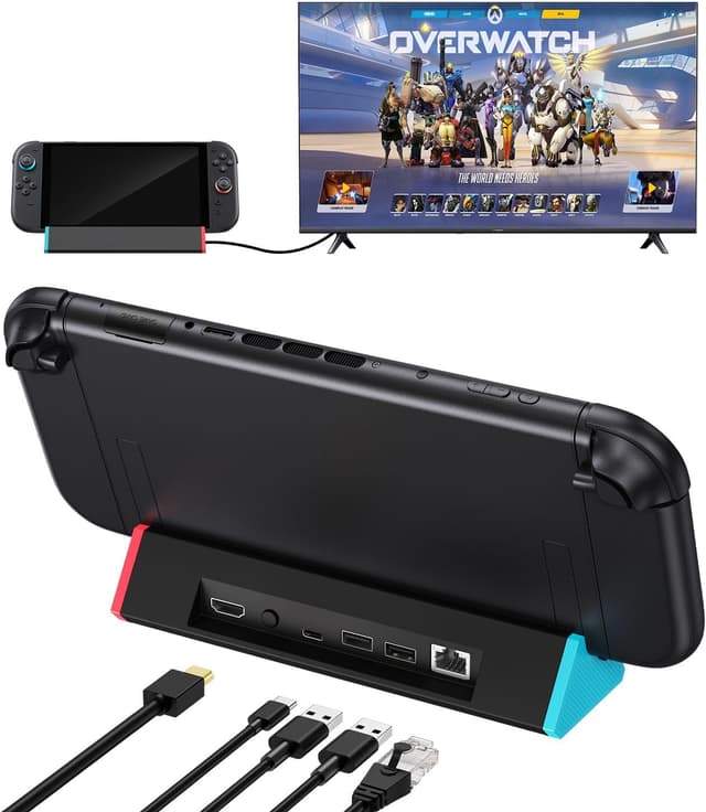 Detalle de SiWiQU Switch 2 TV Dock 100W 1000Mbit