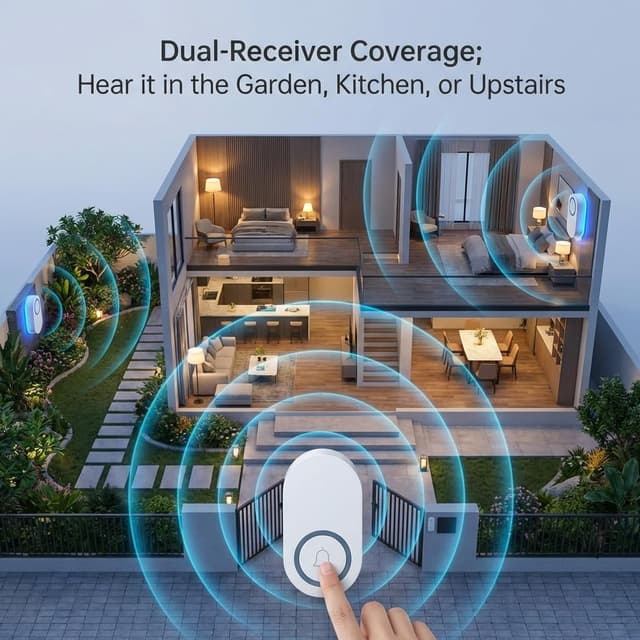 Detalle 2 de Vexloria Wireless Doorbell 150M range 🔔