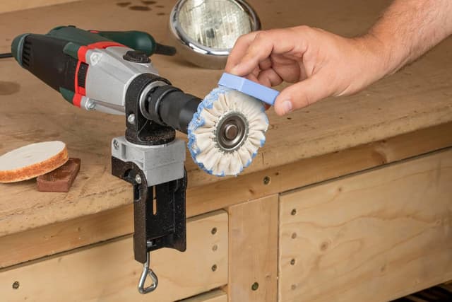 Detalle de wolfcraft 2178000 – Kit de polissage Loisirs pour perceuses (5 pièces) pour métaux ternis ou encrassés