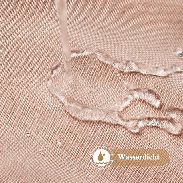 Detalle de EurCross rideau de douche texturé effet lin rose 180×200 cm avec œillets et crochets