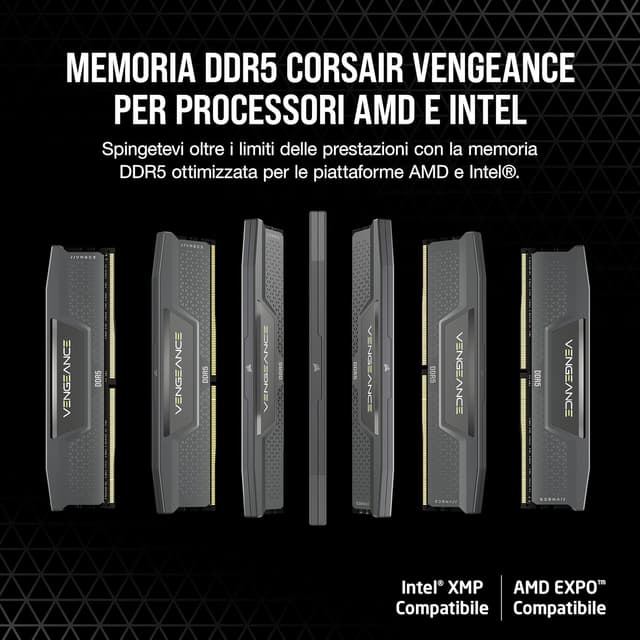 Detalle 2 de Corsair Vengeance DDR5 16GB 5200MHz RAM