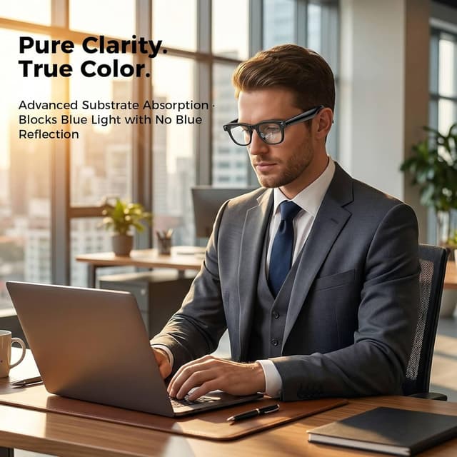 Detalle 2 de EarlySincere 2026 Smart AI Glasses with 8MP 4K POV Camera, AI Assistant & Open-Ear Bluetooth