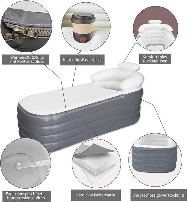 Thumbnail 3 de Vasca da bagno gonfiabile 164x84x51 cm