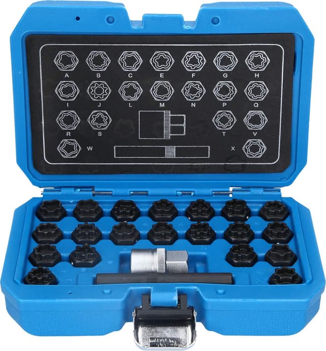 Detalle 2 de Brilliant Tools BT691360 – assortiment de 22 antivols de jantes pour Audi