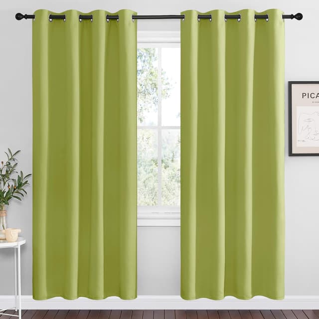 Detalle de NICETOWN Fresh Green Blackout Curtains, 78 in