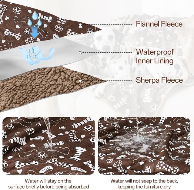 Detalle 2 de WONGS BEDDING Waterproof Dog Blanket 63x73cm