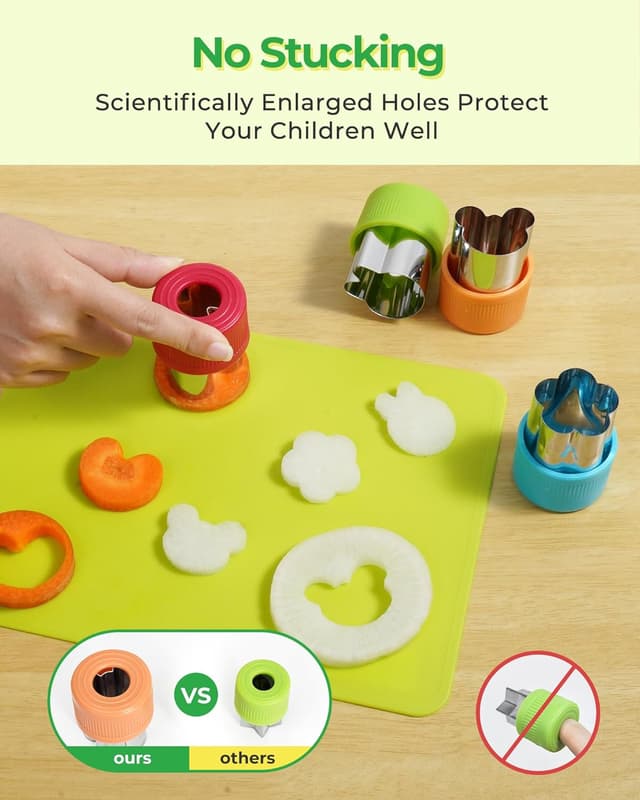 Detalle de Kids Kitchen Knife Set (15 pcs) BPA Free Montessori Tools for Toddlers