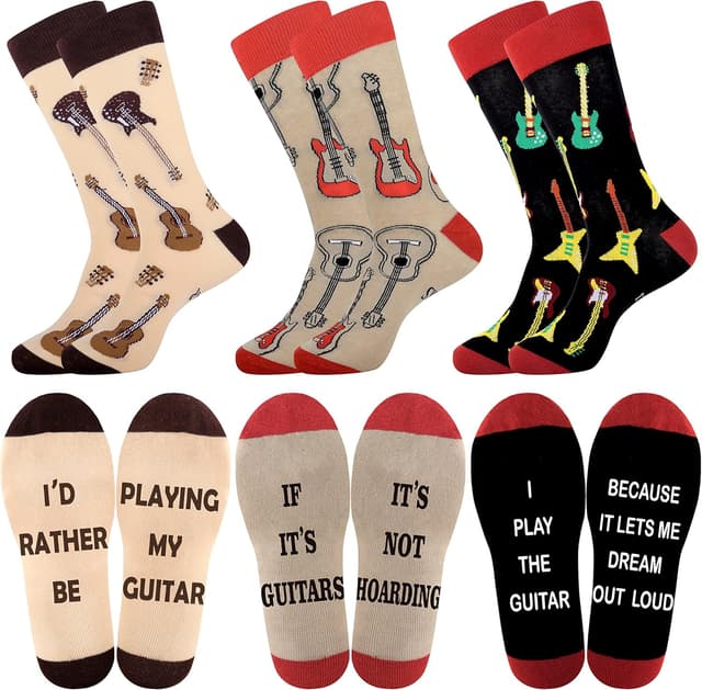 Imagen de Belloxis Mens Socks 9-11 Multipack Guitar Socks en OfertitasTOP
