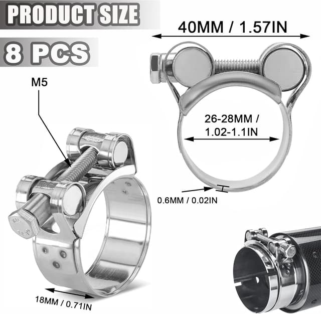Thumbnail 1 de Lxoraziy T-Bolt Schlauchschellen 26-28mm 8er Set