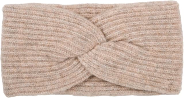 Detalle de styleBREAKER Diadema de punto marrón jaspeado 11 cm