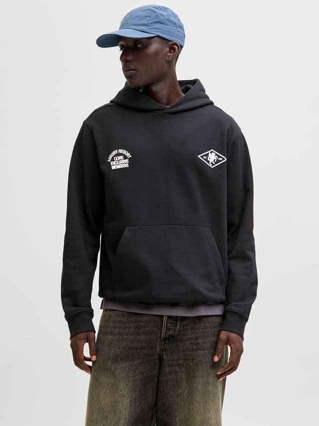 Detalle de Jack & Jones Jcocrest : sweat à capuche imprimé ample pour garçon