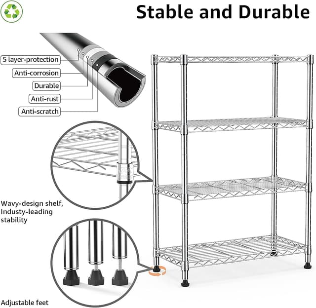 Detalle 2 de Storage shelving steel 1000 lbs, 4-tier rack