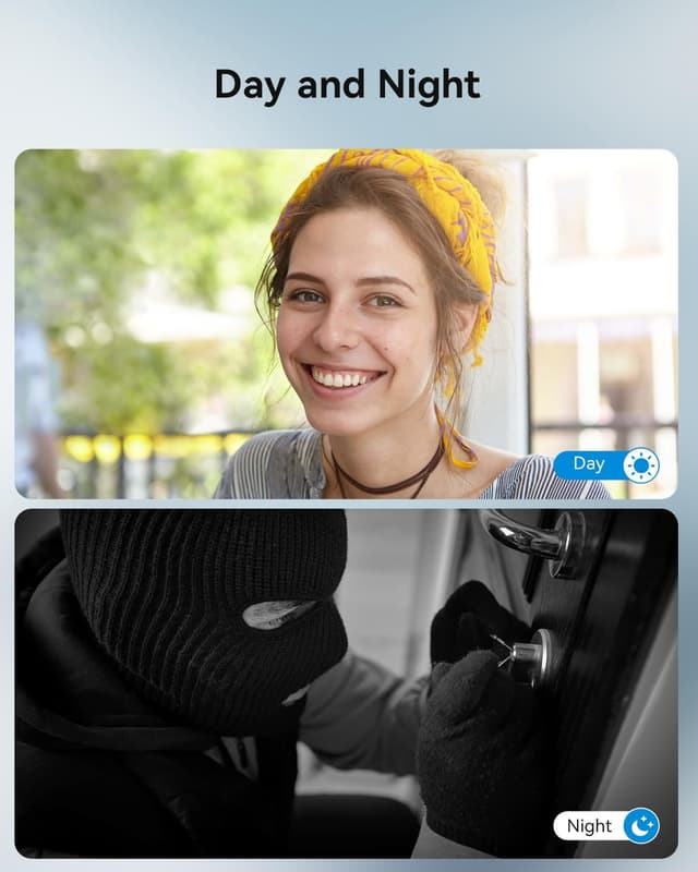 Thumbnail 1 de TMEZON 4-Draht Video-Türsprechanlage mit Kamera und 2× 7" Monitor für 1 Familie
