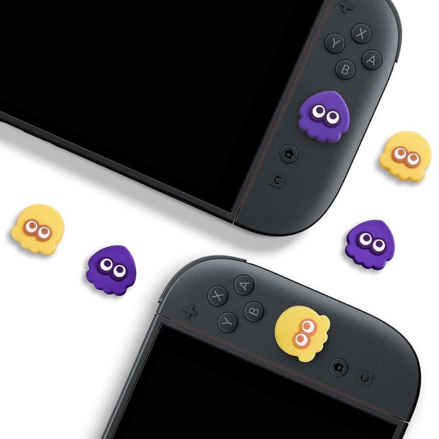 Detalle de Joystick-Kappen für Switch 2 (2er-Set) – FUNLAB Thumb Grips kompatibel mit Switch 2 & Pro Controller, Gelb & Lila (4 Stück)