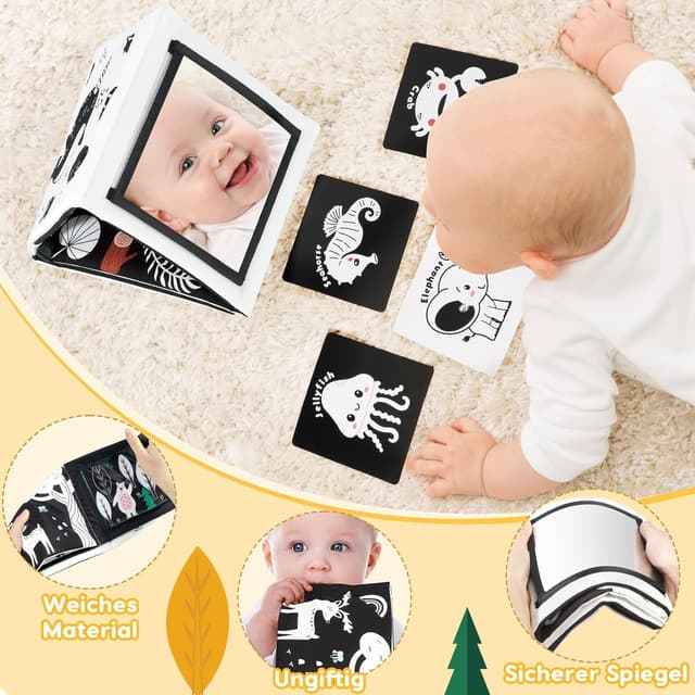 Thumbnail 6 de URMYWO Kontrastkarten Baby Schwarz Weiß