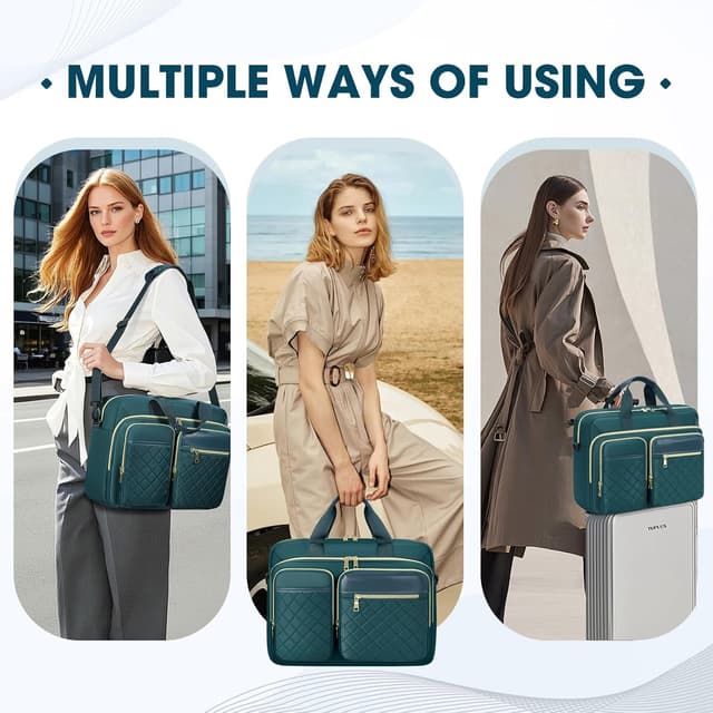 Thumbnail 6 de RAINSMORE Laptoptasche 17,3 Zoll für Damen – wasserdichte Notebook-Umhängetasche mit TSA-konformem Design