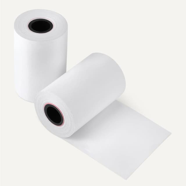 Detalle 2 de Amazon Basics Thermal Paper Receipt Rolls 57×40 mm 🧾
