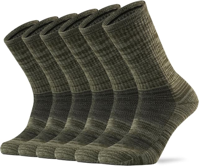 Detalle de Ortis Men’s Extra-Fine Merino Wool Cushioned Crew Socks for Hiking