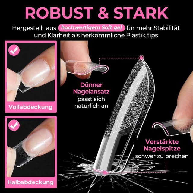 Thumbnail 4 de UNA GELLA Kurze Quadrat Tips 216 💅