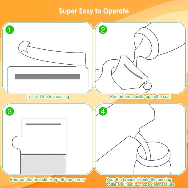 Thumbnail 6 de Vinabo pre-sterilised breast milk storage bags (250ml) – 50 double seal freezer bags