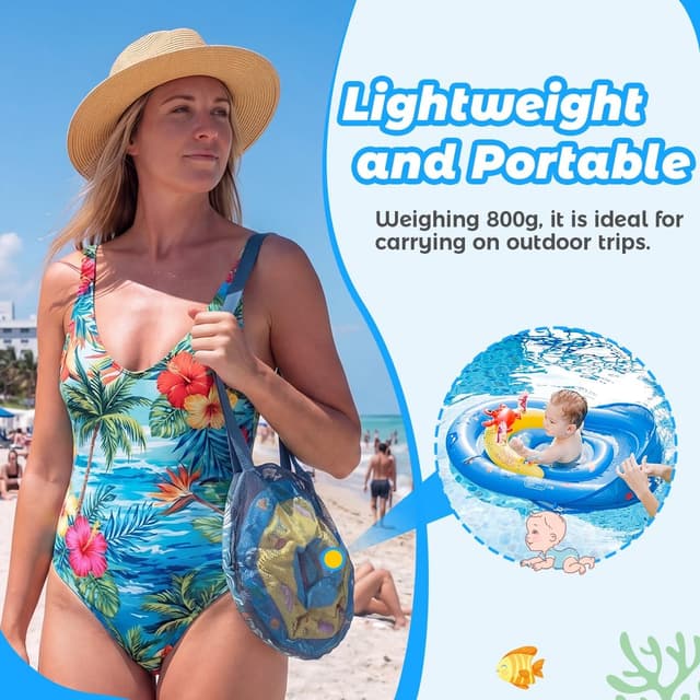 Detalle 2 de LAYCOL Baby Pool Float with Canopy (UPF50+) with 120° Adjustable Sun Protection