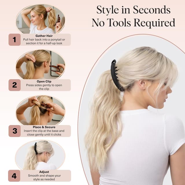 Thumbnail 6 de Kitsch Banana Clips 2pcs — Retro no-crease hair clips 💇♀