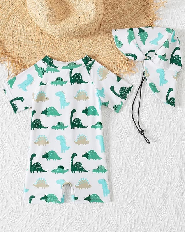 Detalle de DivingBirds UV-Badebekleidung Baby Badeanzug mit Hut (Unisex) – UPF 50+ für 3 Monate bis 4 Jahre