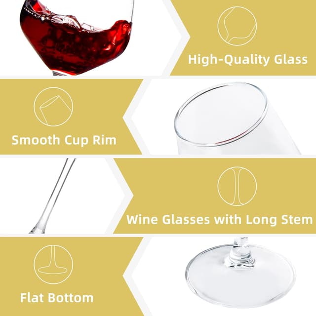 Thumbnail 2 de SHYRC Wine Glasses Set 12 oz clear stemware 🍷