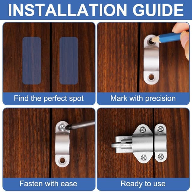 Thumbnail 5 de AOOSU Molla Automatica Chiavistello 2pz Argento