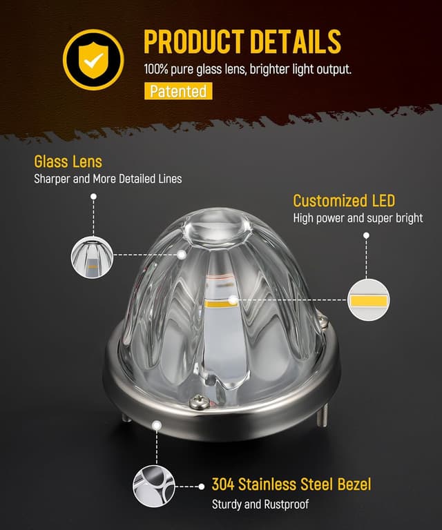 Detalle de Partsam Glass Watermelon Side Marker 2pcs 🚚