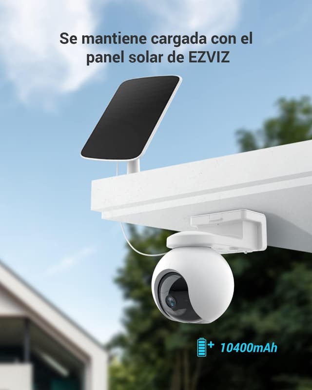 Detalle de EZVIZ CB8 Cámara Exterior WiFi 2K, Batería 210 Días, Audio