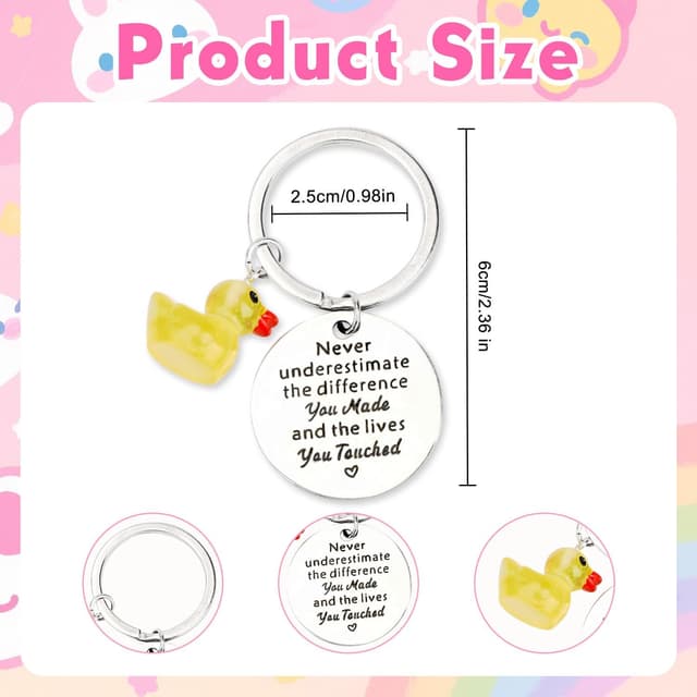 Detalle 2 de FRULX personalised yellow duck pendant keychain in stainless steel