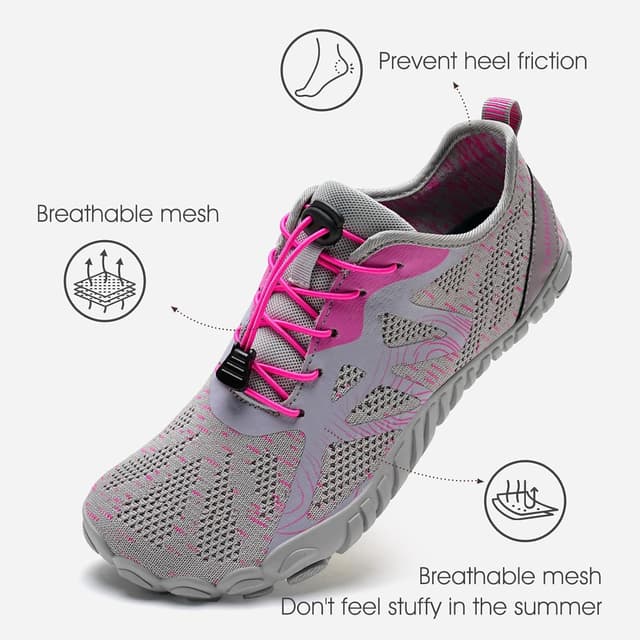 Detalle de IceUnicorn Barfußschuhe für Herren & Damen – Knit Minimalistische Traillaufschuhe mit breiter Zehenbox