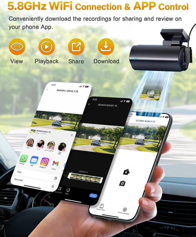 Detalle de GKU 4K Dash Cam 2160P with 170° lens